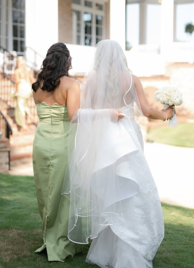 Sage Green Sheath Strapless Satin Long Bridesmaid Dress SH6301
