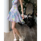 Summer Colorful A Line Spaghetti Strap Chiffon Short Homecoming Dress Outfits SH5826