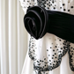 Vintage White Halter Black Beaded Layered Chiffon Short Prom Dress SH5435