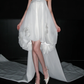 Cute A Line Strapless White Tulle Long Sweep Wedding Dress SH5979