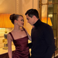 Elegangt Burgundy Sheath Straps Pleated Satin Long Prom Dress Wedding Guest Dress SH5396