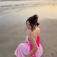 Pink Lily Sheath Straps Chiffon Long Prom Dress Vacation Dress SH6258