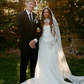 Dreamy A Line Long Sleeve Lace Corset Chiffon Long Train Wedding Dress SH7345