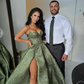 Vintage Spaghetti Straps Green Prom Dress Long Prom Dresses SH343