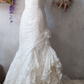 Vintage Mermaid Sweetheart Neck Ivory Lace Long Sweep Wedding Dress SH2155