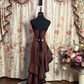 Sexy Burgundy Mermaid Halter Black Appliques Satin Homecoming Dress Cocktail Dress SH3708