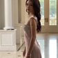 Elegant Blue A Line Straps Beaded Satin Long Prom Dress Date Dress SH5061