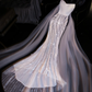 White Mermaid Sweetheart Neck Sequin Satin Tulle Party Dress Evening Dress SH3373