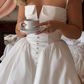 Princess A Line V Neck White Satin Short Homecoming Dress Birthday Dress SH2238