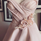 Gentle A Line Sweetheart Neck Flower Tiered Pink Tulle Long Party Dress Evening Dress SH2890