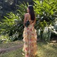 Stunning Print Floral A Line Straps Ruffle Chiffon Prom Dress Party Dress SH4019