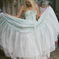 Pretty A Line Strapless Chiffon Appliques Birthday Party Dress Prom Dress Evening Dress SH4002