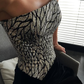 Sexy Black Mermaid Strapless Sequin Velvet Prom Dress Evening Dress SH6130