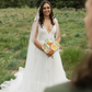 Ethereal Ball Gown Spaghetti Straps White Tulle Long Wedding Dress SH7148