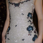 Shiny Silver Sequin Sheath Straps Exquisite Embroidery Long Prom Dress Evening Dress SH7047