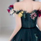 Unique Off The Shoulder  Tulle Appliques Long Evening Dress Formal Prom Dress SH1036