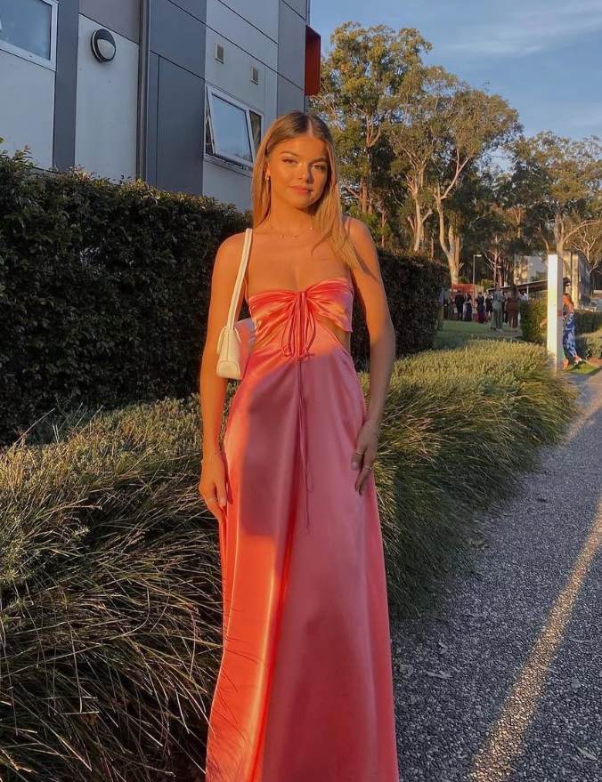 Charming Pink Sweetheart Backless Long Prom Dress SH747