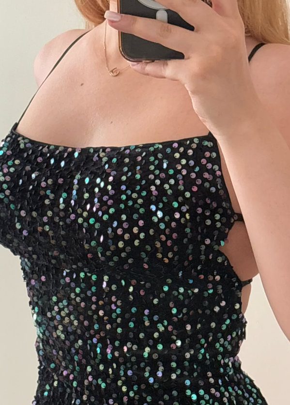 Sheath Spaghetti Straps Colourful Sequin Backless Short Prom Dress Homecoming Dress Outfits SH6836