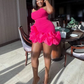 Sexy Hot Pink Short Party Dress Homecoming Dress SH1415