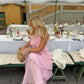 Pink A Line Halter Ruffle Chiffon Long Evening Dress Prom Dress SH1719