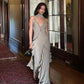 Simple Flowy Sheath Spaghetti Strap Ruffle Chiffon Prom Dress Party Dress SH4017