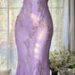 Vintage Green Mermaid Halter Beaded Chiffon Prom Dress SH5071