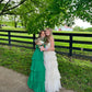 Cute A Line Sweetheart Neck Tiered Green Chiffon Long Prom Dress Graduation Prom Dress SH2604