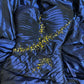 Vintage Navy Blue A Line Sweetheart Neck Beaded Pleated Satin Prom Dress Evening Dress SH5664