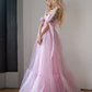 Star Sequin Pink A Line Straps Layered Tulle Date Dress Prom Dress Evening Dress SH3889