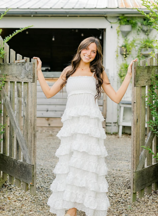 Elegant White Ruffle Long Prom Dress SH1058