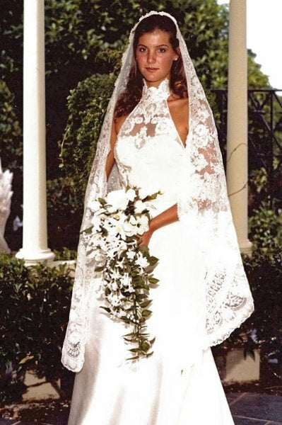 Vintage A Line Halter White Lace Long Train Wedding Dress SH8505