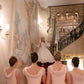 Elegant A Line Spaghetti Strap White Satin Long Wedding Dress SH8454