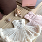 Ivory A Line Strapless Bow Tulle Short Prom Dress Homecoming Dress SH7189