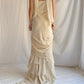 Vintage Apricot Draped Gown Featuring Strapless Neckline Dress with Scarf SH3628