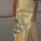 Yellow Mermaid Halter Two Piece Satin Prom Dress Evening Dress SH1858