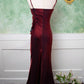 Retro Sheath Spaghetti Straps Flower Purple Satin Long Prom Dress Evening Dress SH3095