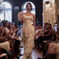 Unique Sheath Strapless Tiered Chiffon Satin Long Prom Dress Evening Dress SH2373