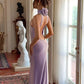 Stunning Purple Sequin Sheath Backless Long Prom Dress Evening Dress SH7210