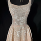 Vintage A Line Straps Exquisite Beaded Embroidery Tulle Prom Dress Evening Dress SH5602