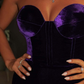 Sexy A Line Sweetheart Neck Purple Velvet Prom Dress Evening Dress SH4691