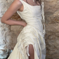 Stunning A Line Off the Shoulder Satin Long Prom Dress Evening Dress with Slit SH2268