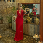 Sexy A Line Halter Red Satin Open Back Long Prom Dress Evening Dress SH1775