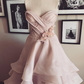 Gentle A Line Sweetheart Neck Flower Tiered Pink Tulle Long Party Dress Evening Dress SH2890