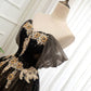 Black A Line Off the Shoulder Applique Tulle Long Formal Dress Prom Dress SH1828