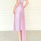 Gentle Light Purple A Line V Neck Chiffon Satin Prom Dress Evening Dress SH6759