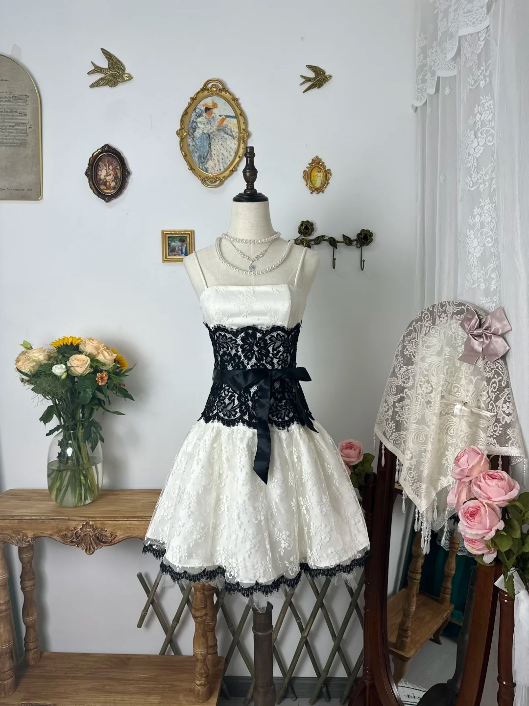 Cute A Line Strapless Bow Black White Lace Short Homecoming Dress Cocktail Dress SH3002 Cute A Line Strapless Bow Black White Lace Short Homecoming Dress Cocktail Dress SH3002