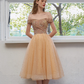 Sweet Off-the-shoulder Tulle Homecoming Prom Dress SH574