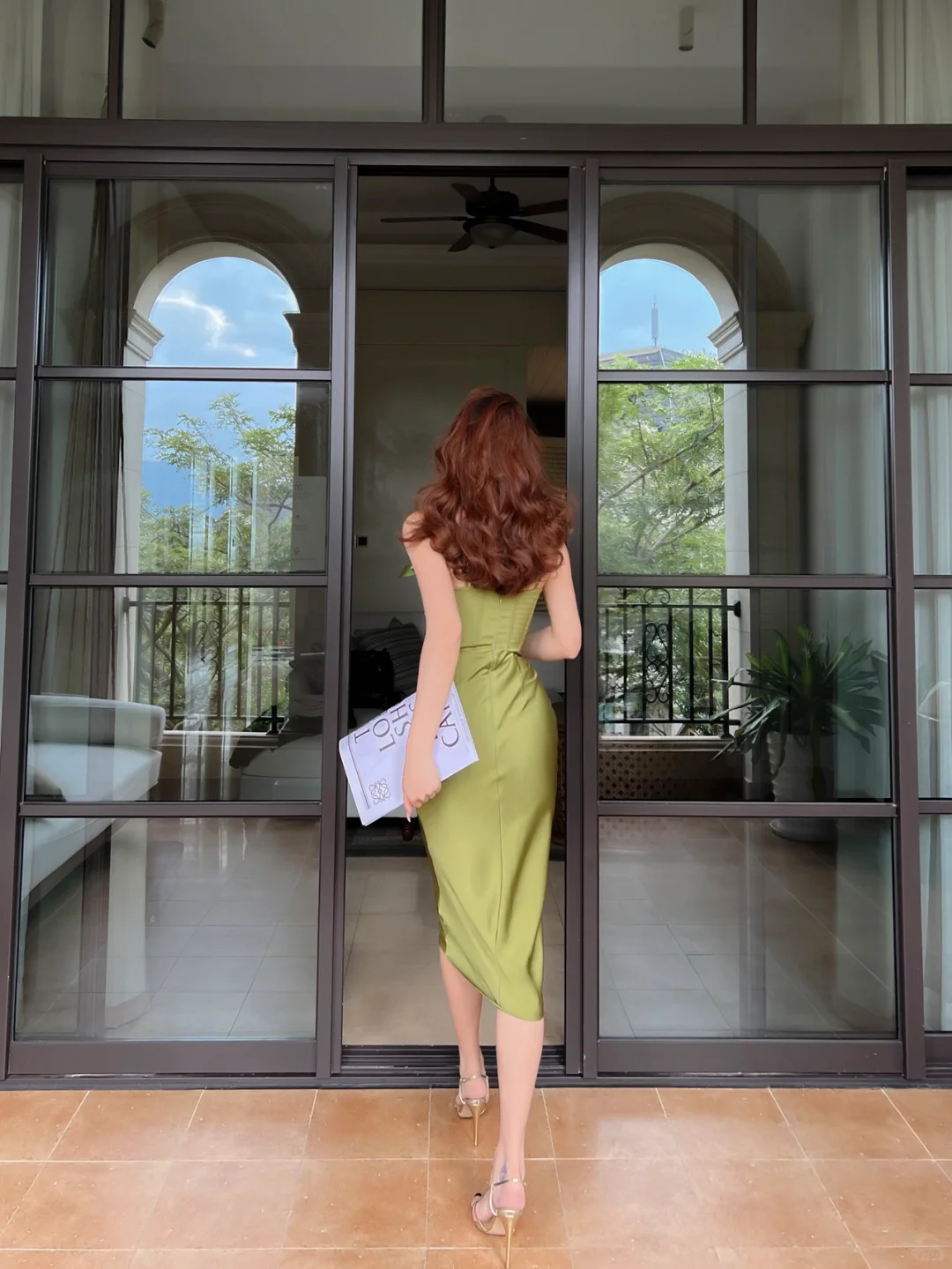 Vintage Sheath Spaghetti Strap Bow Olive Green Satin Short Prom Dress Homecoming Dress SH4231