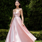 Pink Simple A Line Spaghetti Strap Satin Long Prom Dress 16th Birthday Dress SH4191