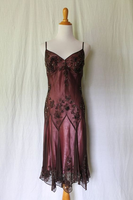 Vintage Spaghetti Straps Beaded Prom Dress SH1282